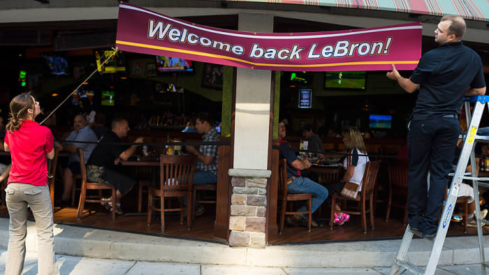 The city of Cleveland welcomed LeBron home when the news of his return broke around 12:15 PM on Friday.
